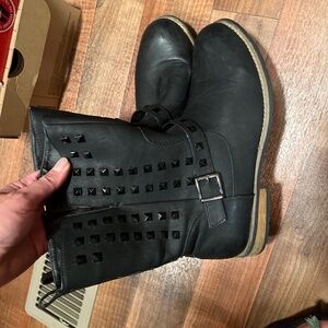 Charlotte Russe black stud boots size 10